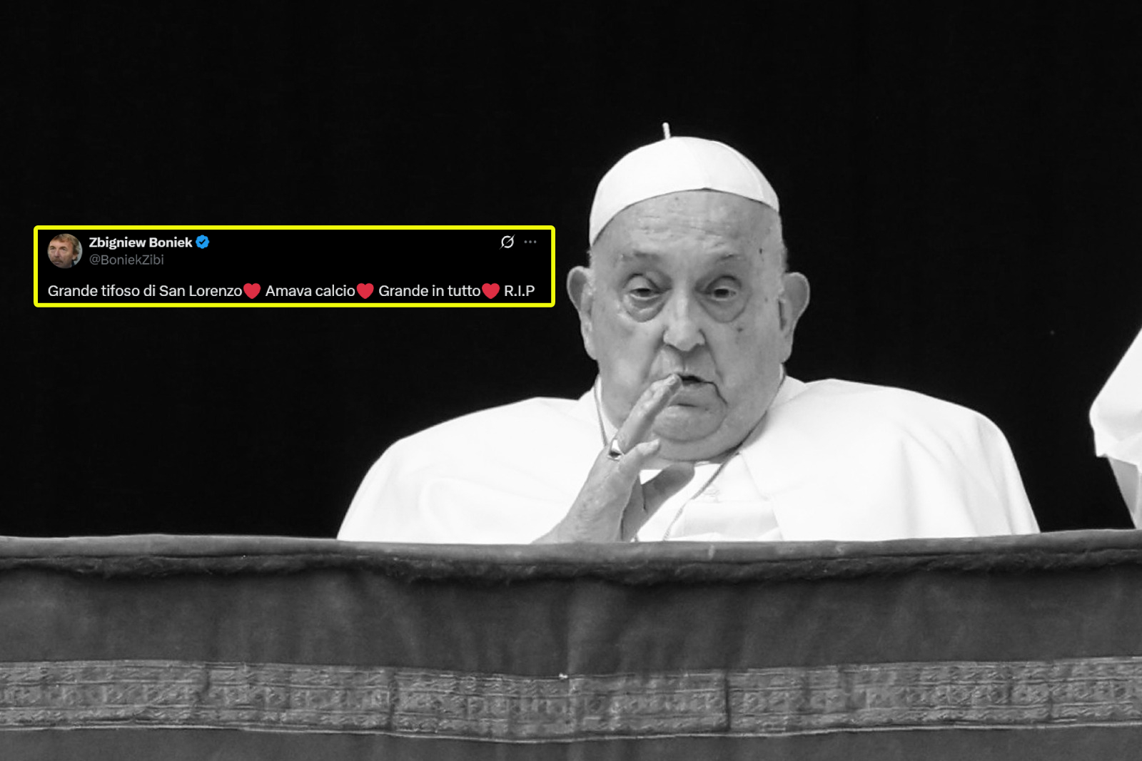 Napisał po włosku. Boniek pożegnał papieża Franciszka