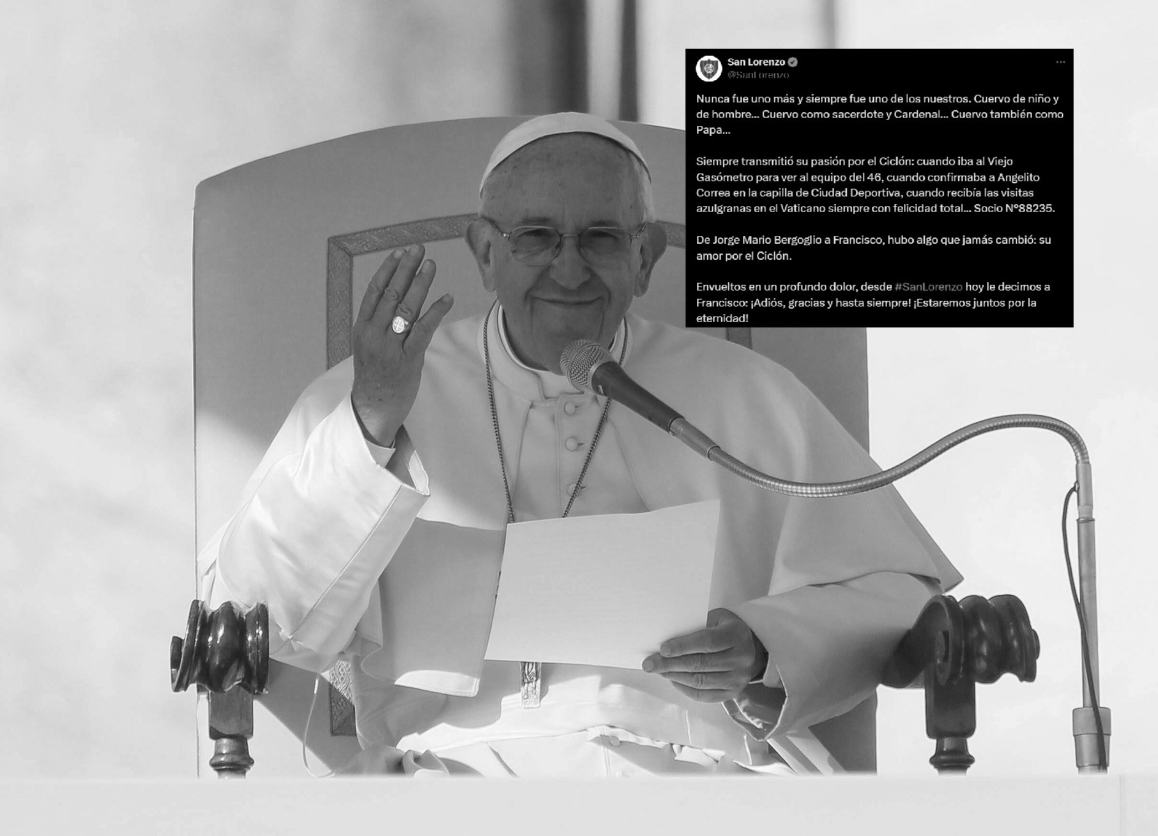 Poruszające pożegnanie. Ukochany klub papieża zamieścił wpis