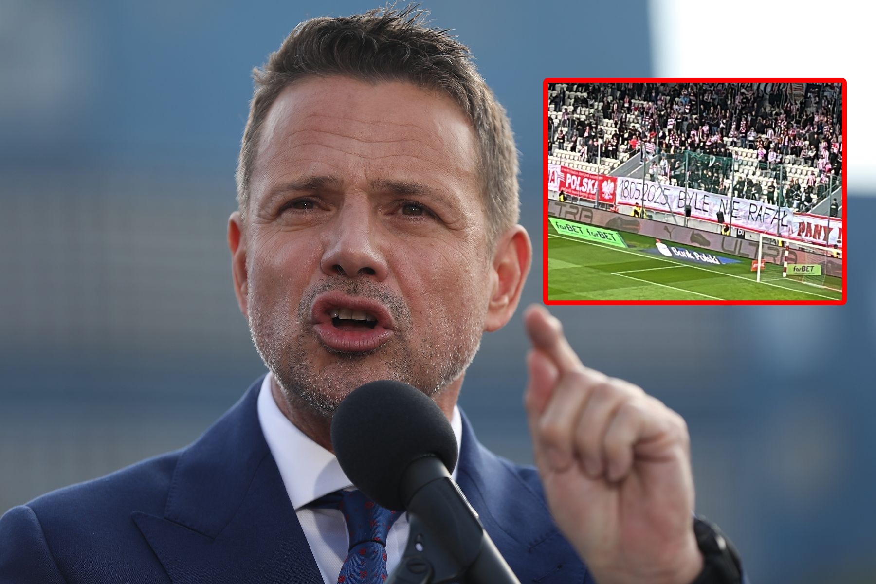 Transparent na stadionie w Krakowie. Data i trzy słowa