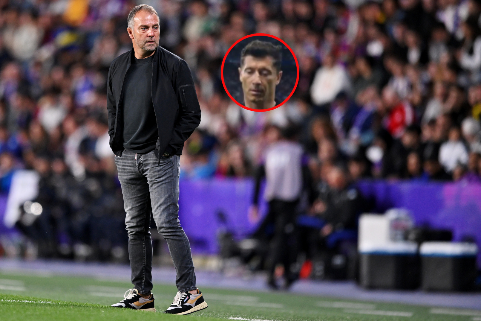 Była 65. minuta meczu. Flick zdjął "Lewego". Zobacz minę Polaka