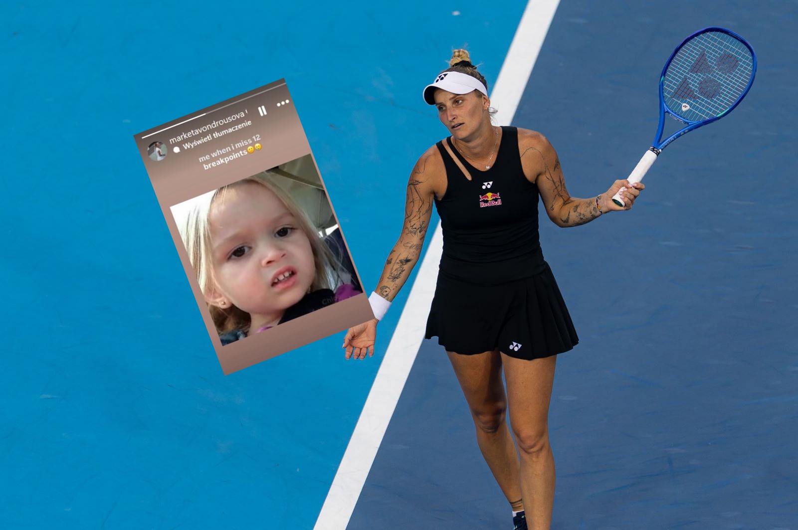 Przegrała z Sabalenką. Swój występ podsumowała memem