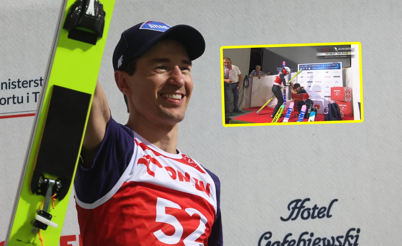 Sceny po skoku Stocha. Kamery wyłapały, co zrobił Japończyk