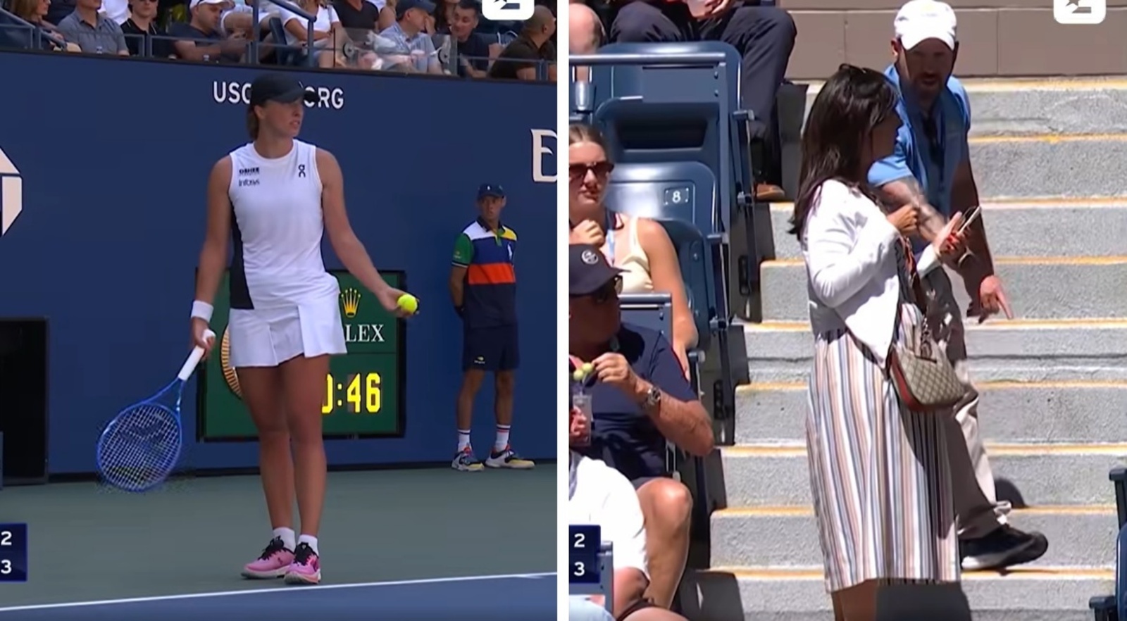 Chwila przerwy w meczu Świątek. Polka tylko rozłożyła ręce