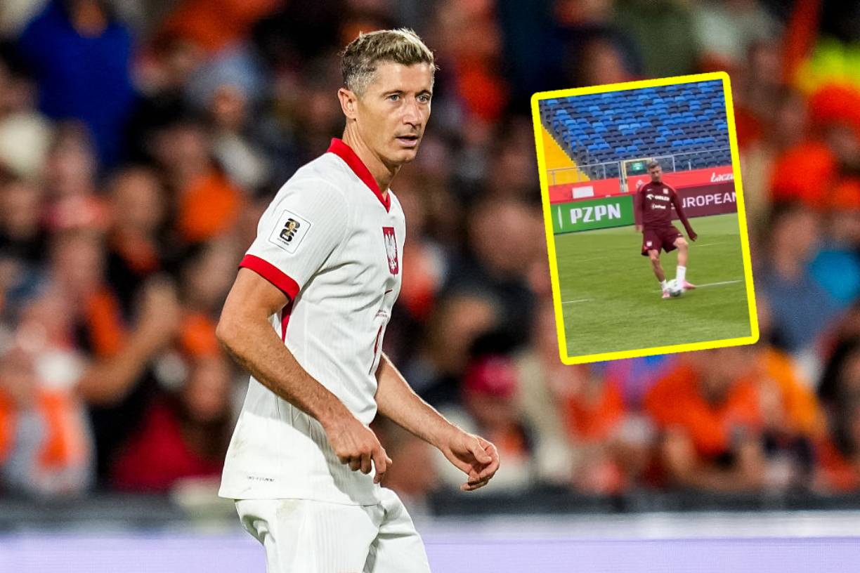 Popis Lewandowskiego na treningu. Nagranie jest już w sieci