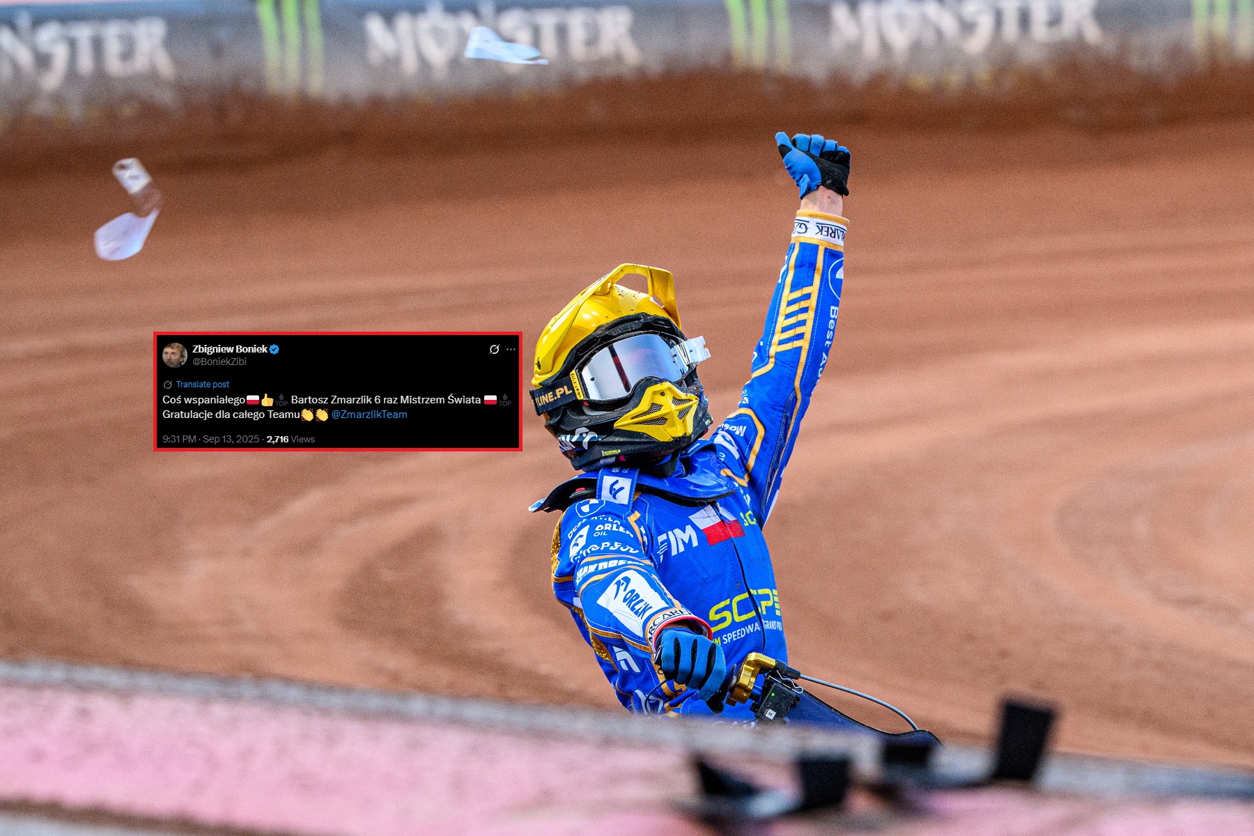 Bartosz Zmarzlik szósty raz mistrzem świata. "Jest z innej planety"