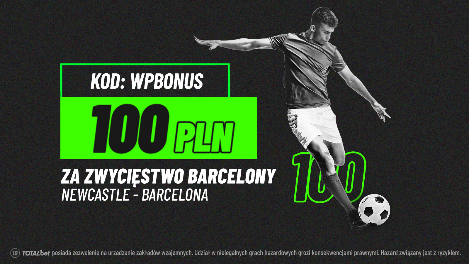 Kurs 100 na wygraną Barcelony z Newcastle w TOTALbet