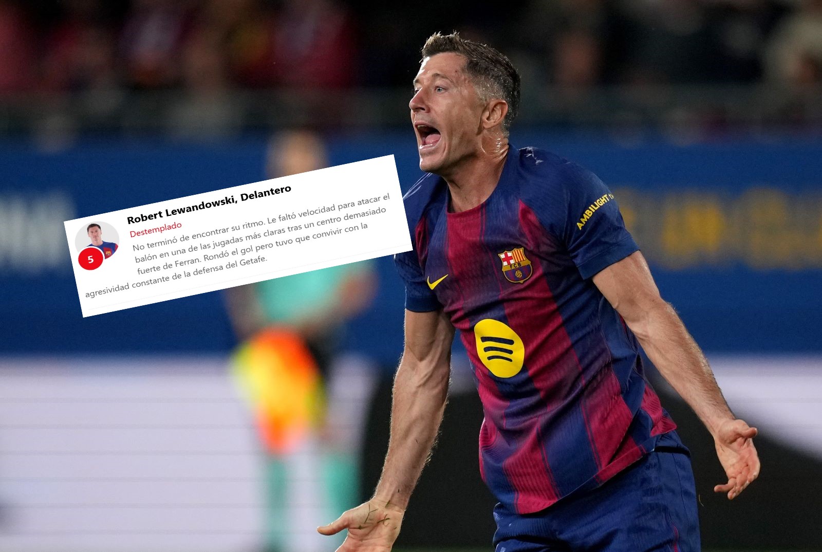 Lewandowski pod ostrzałem po meczu z Getafe. Od "solidarnego" do "jednego z najsłabszych"