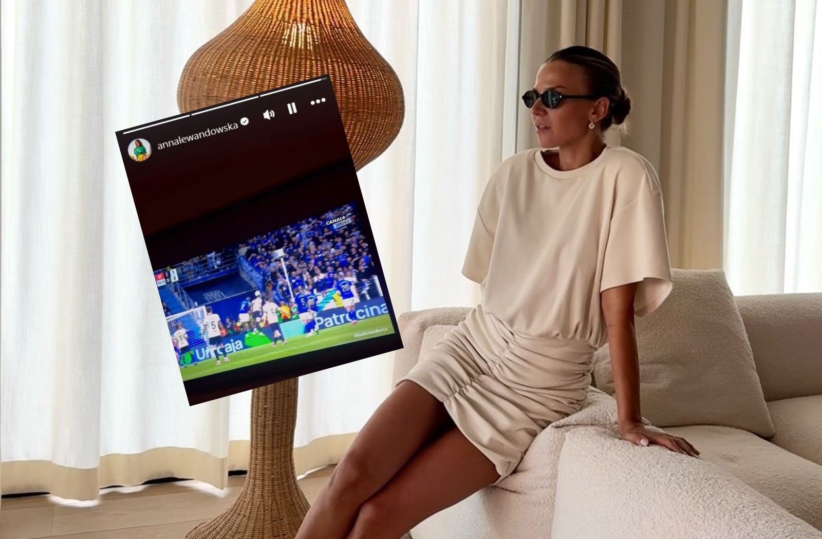 Lewandowska oglądała gola męża. Słychać było, co krzyknęła