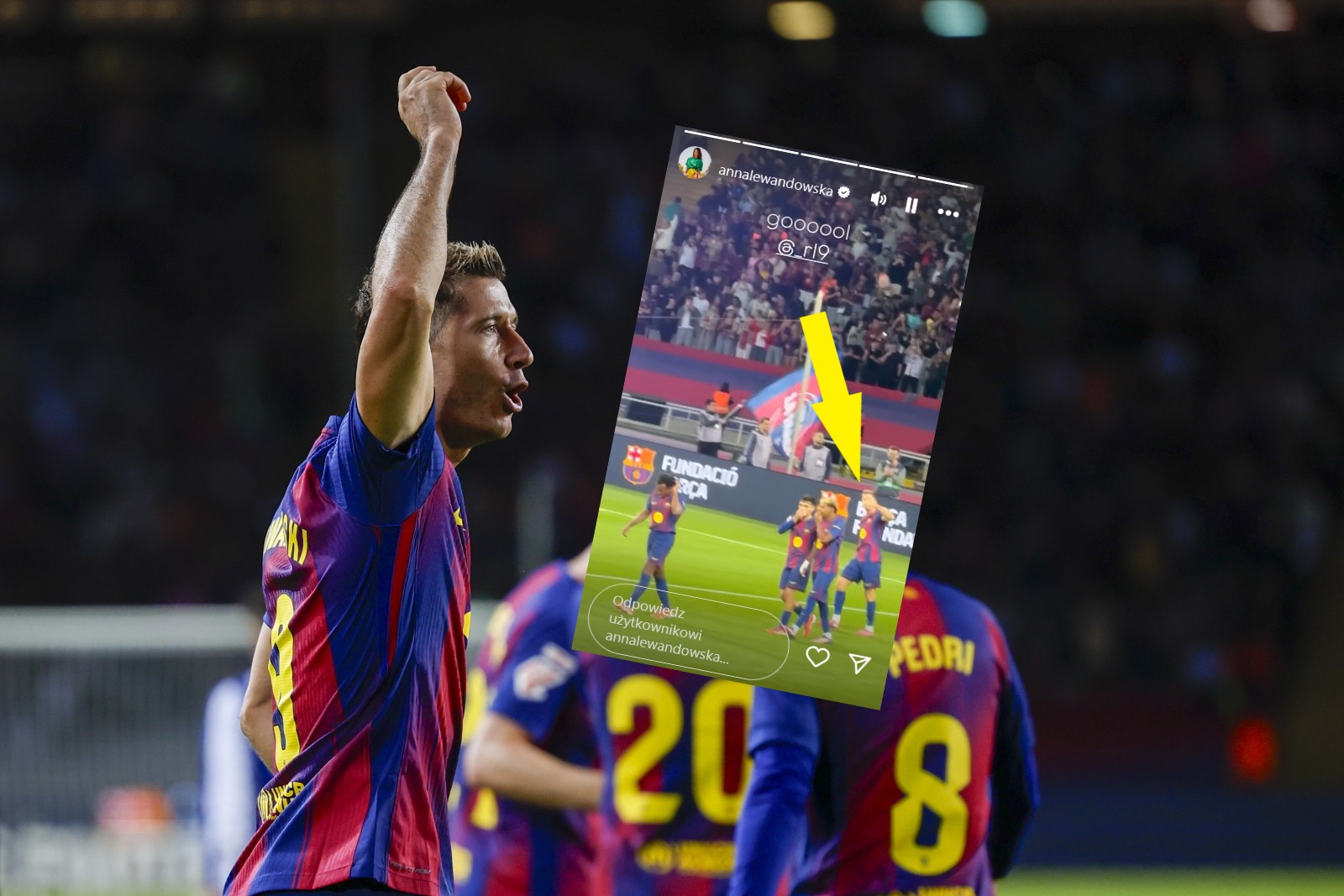 Od razu zauważył. Wiadomo, komu Lewandowski "wysłał" buziaka