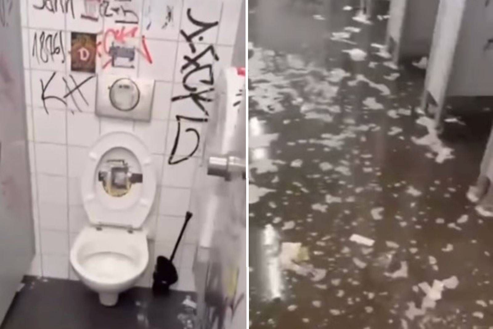 Skandal. Oto w jakim stanie zostawili toaletę na stadionie