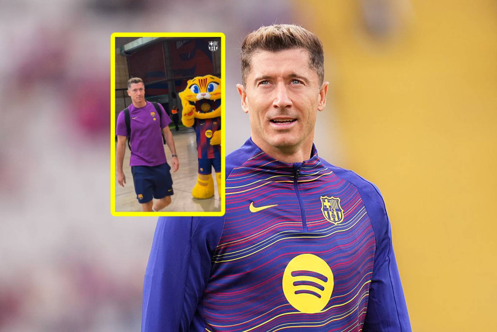 Nagrali Lewandowskiego przed meczem. Jedno rzuciło się w oczy