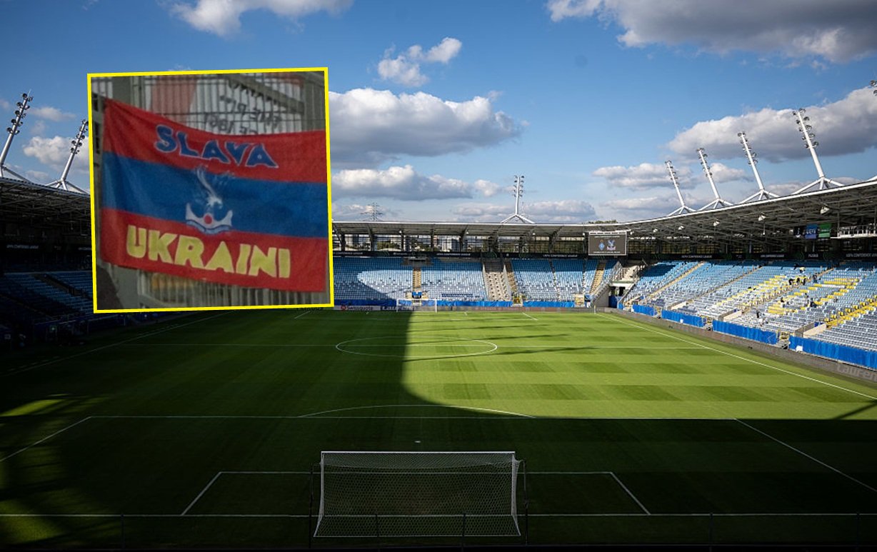 Taki baner zawisł w Lublinie. Przywieźli go Anglicy