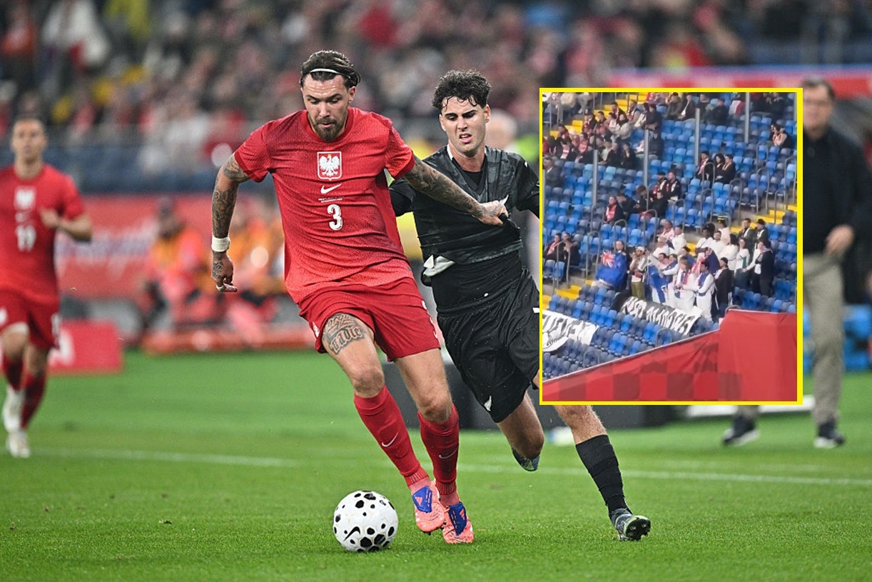 "Całkiem nieźle się bawią". Tak wyglądał sektor gości w meczu z Polską