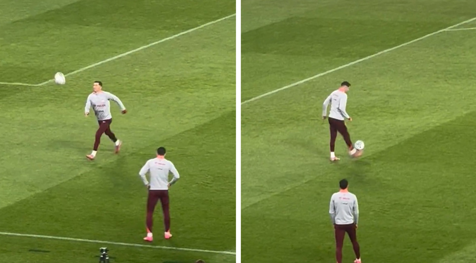 Spójrz, co Lewandowski zrobił na rozgrzewce. "Aż się upewnił, czy ktoś to nagrał"