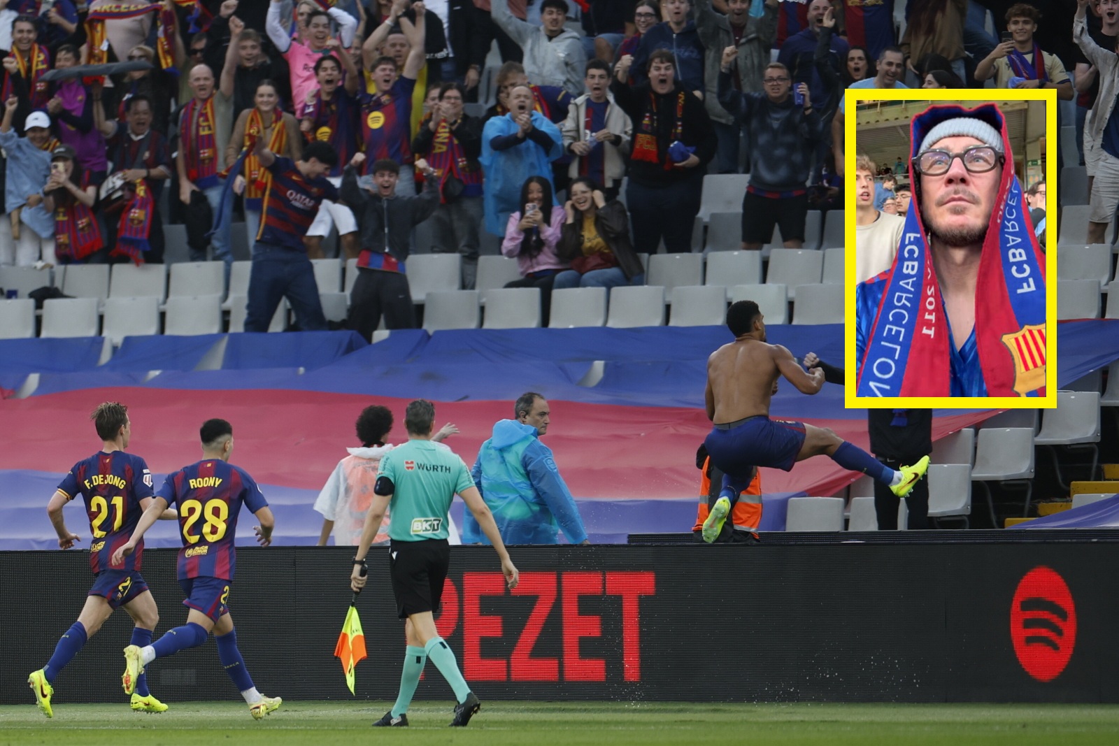 Poznajesz? Znany polski raper pojawił się na meczu Barcelony