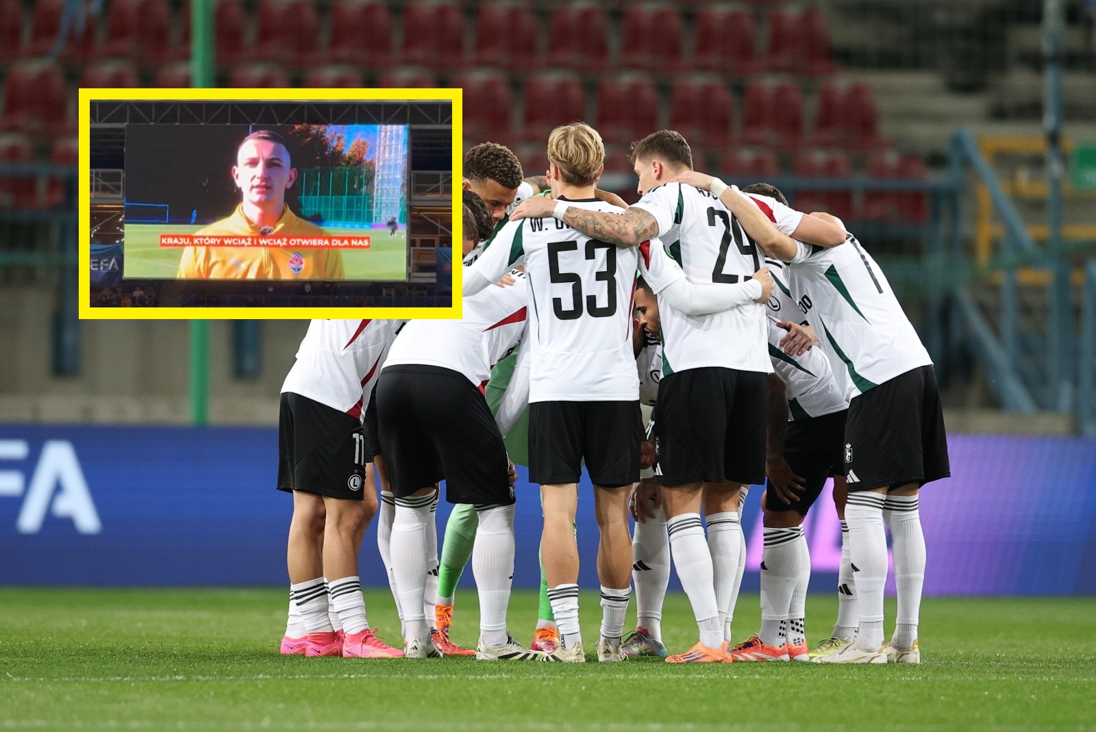 Ukraińcy puścili film na stadionie. Tuż przed meczem z Legią