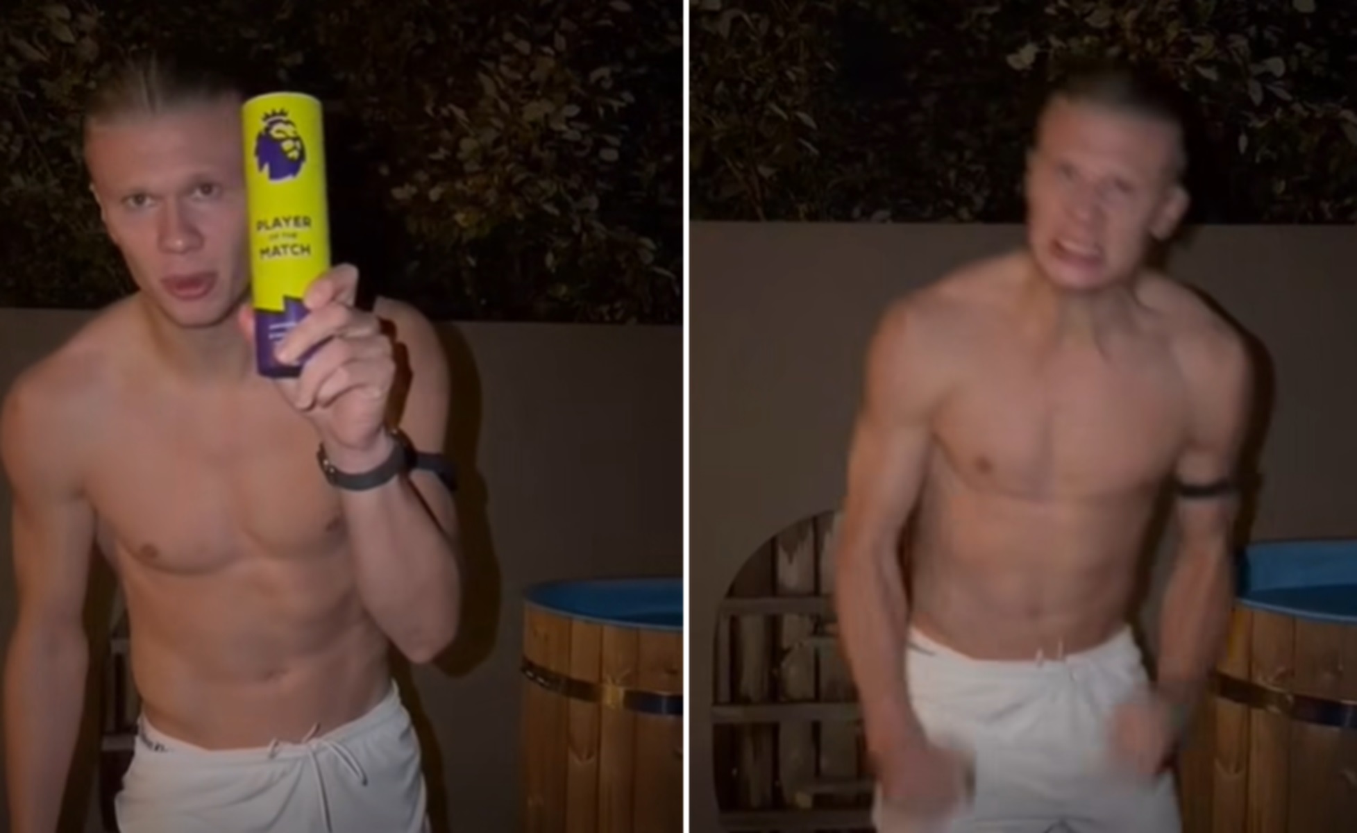 Była 22:12. Haaland rozebrał się do pasa. Oto powód