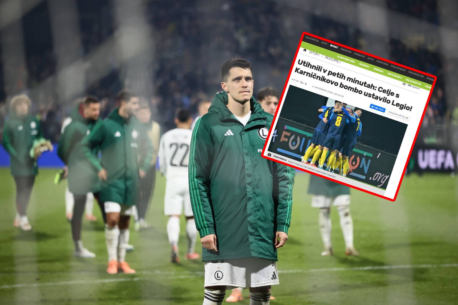 Słowenia w euforii po meczu z Legią. "Uciszona"