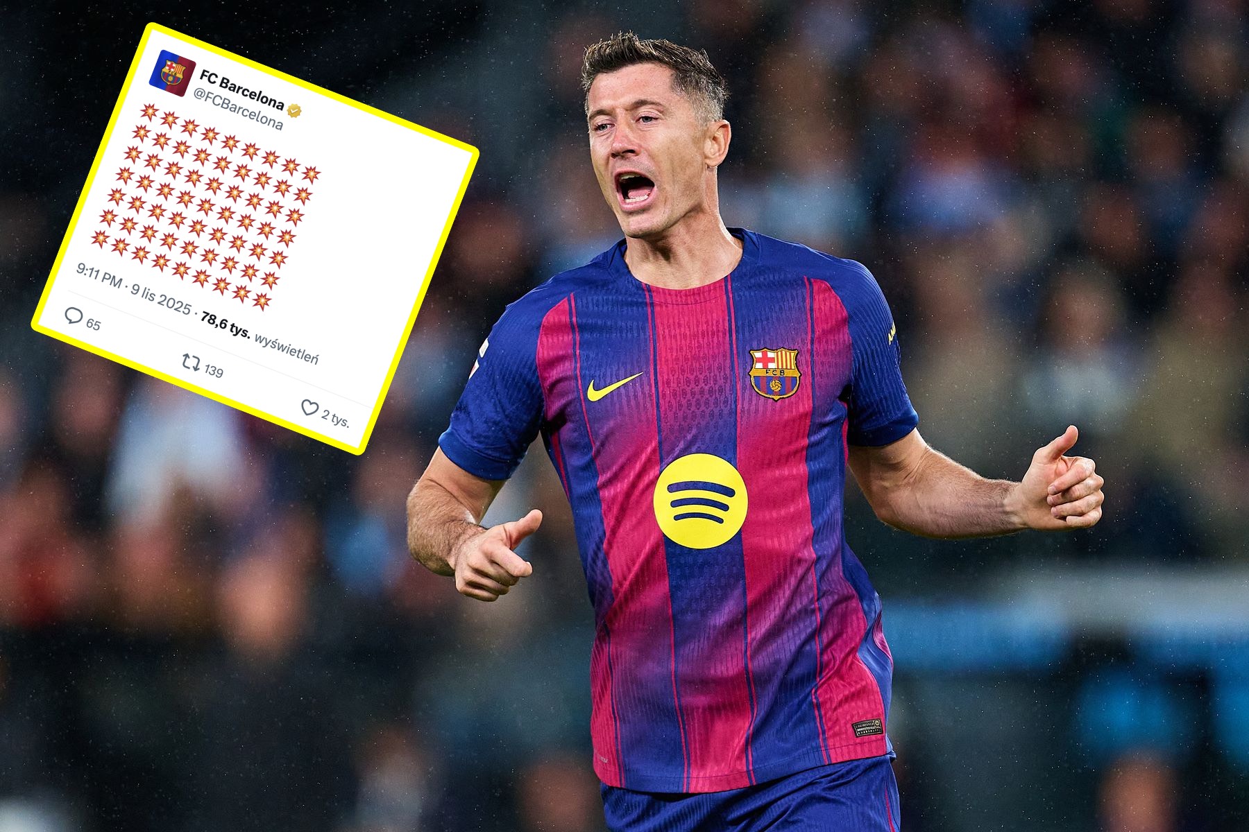 Reakcja Barcelony na gole Lewandowskiego niesie się po sieci