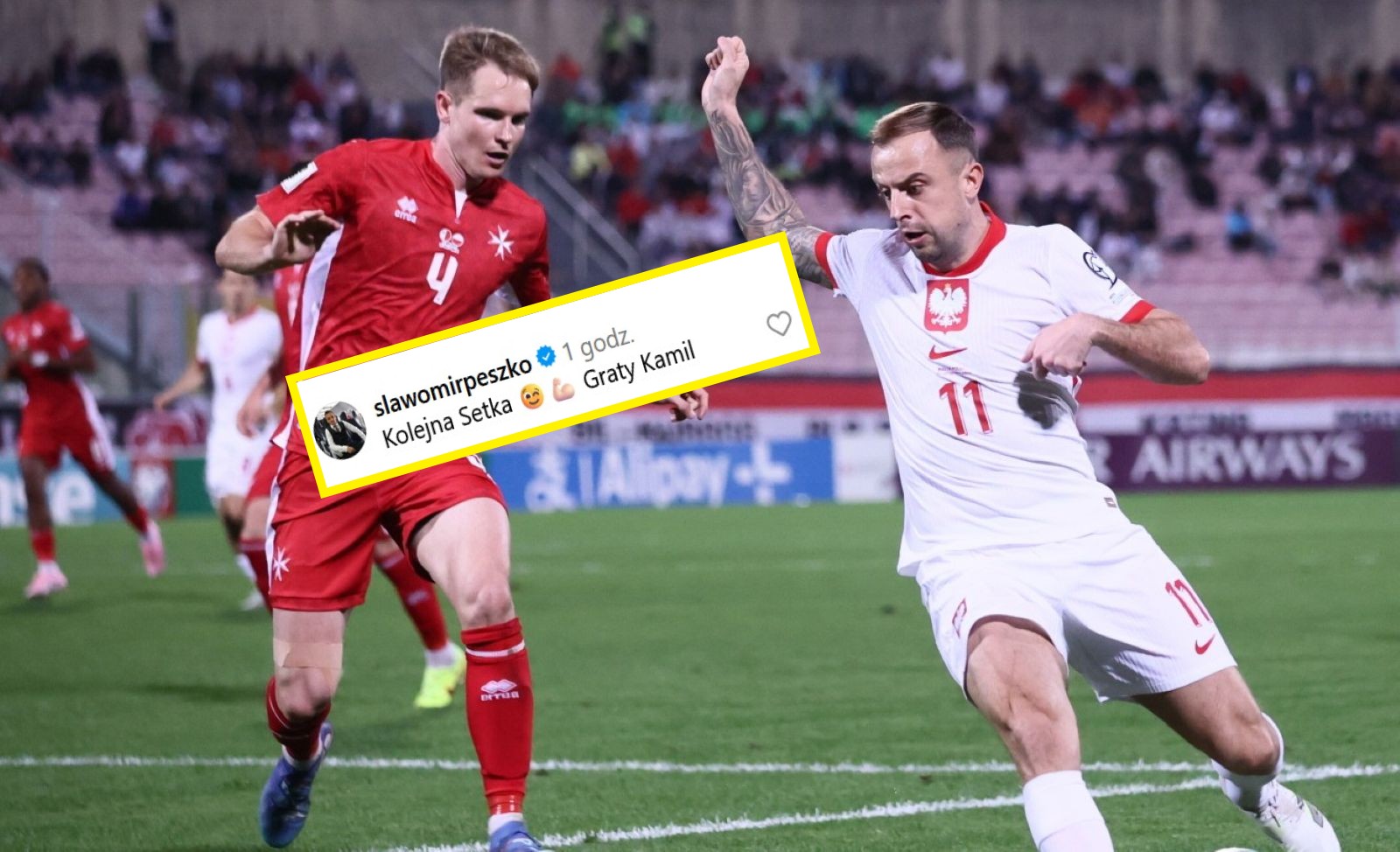 100 meczów Grosickiego w kadrze i taki wpis. Rozbrajający komentarz Peszki