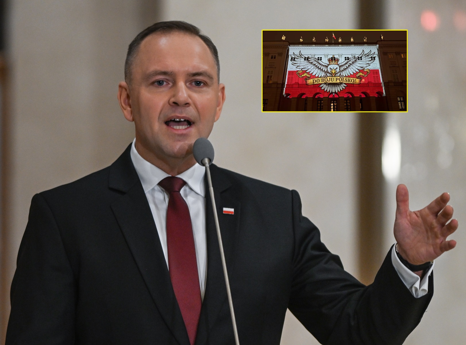 Polscy kibice nie wnieśli tej oprawy. Karol Nawrocki zabrał głos