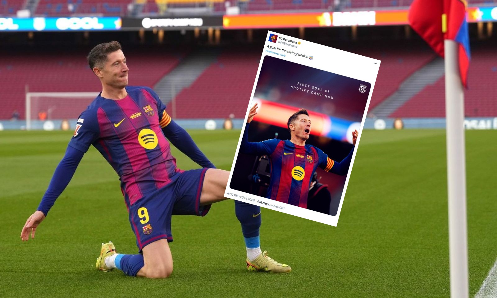 Barcelona przygotowała grafikę dla Lewandowskiego. Ponad 400 tys. wyświetleń