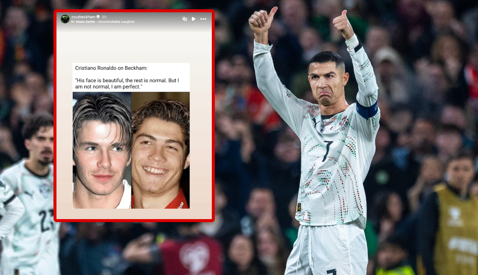 Syn Beckhama drwi z Cristiano Ronaldo. Opublikował wymowny wpis