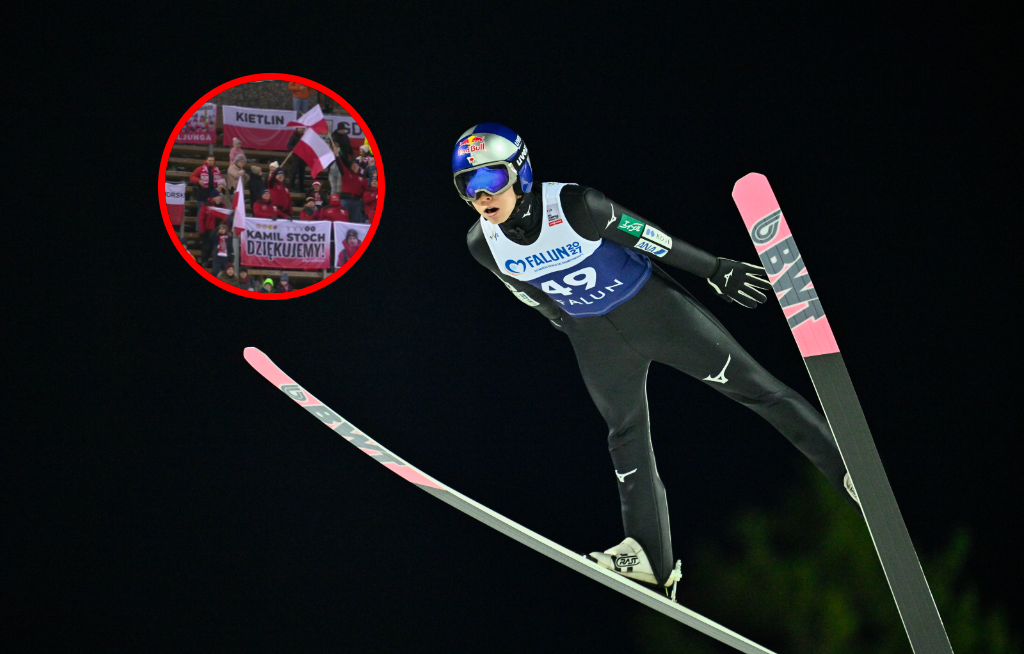 Sceny na trybunach w Falun. Od razu rzuca się w oczy