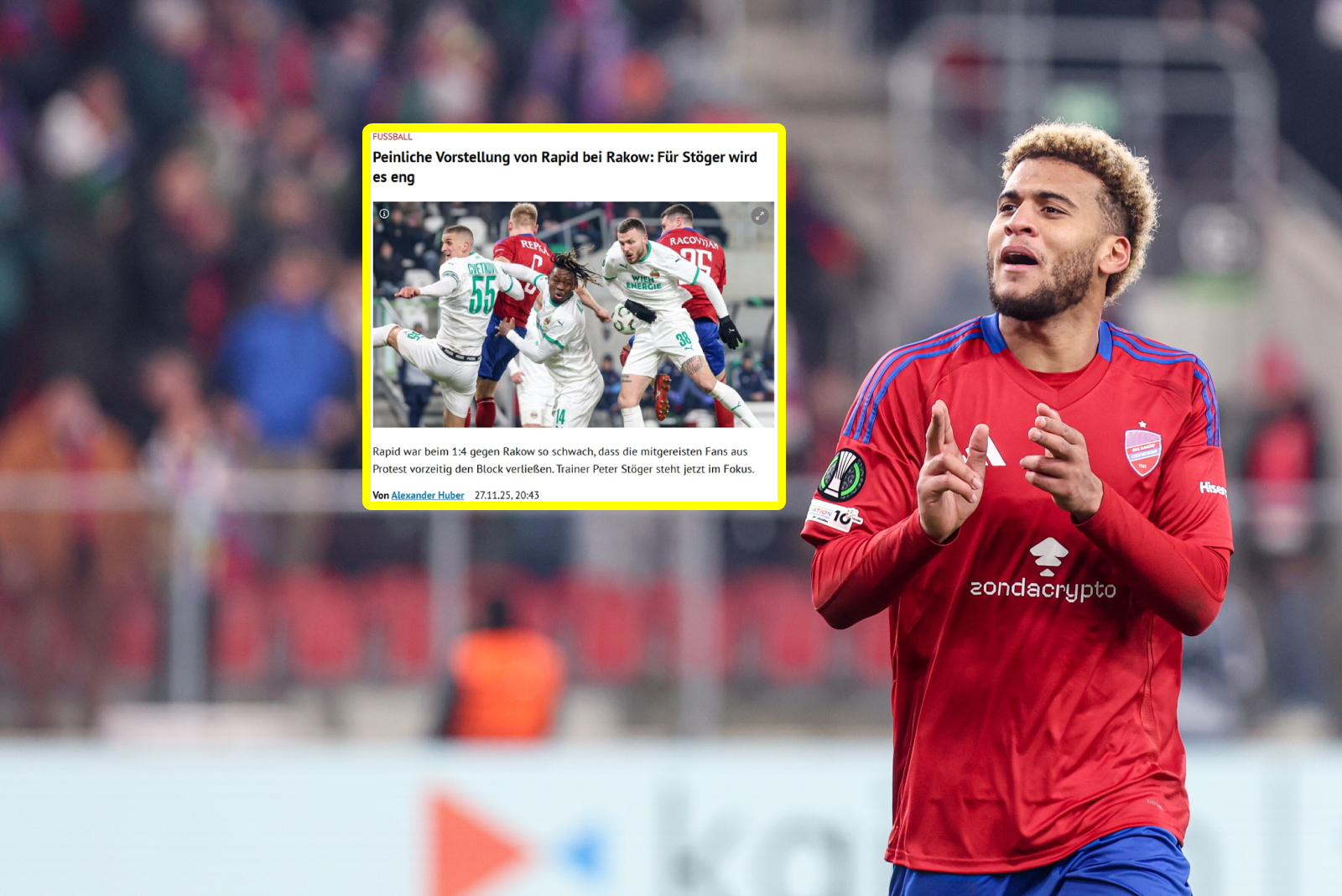 "Żenujący". W Austrii burza po meczu Rakowa