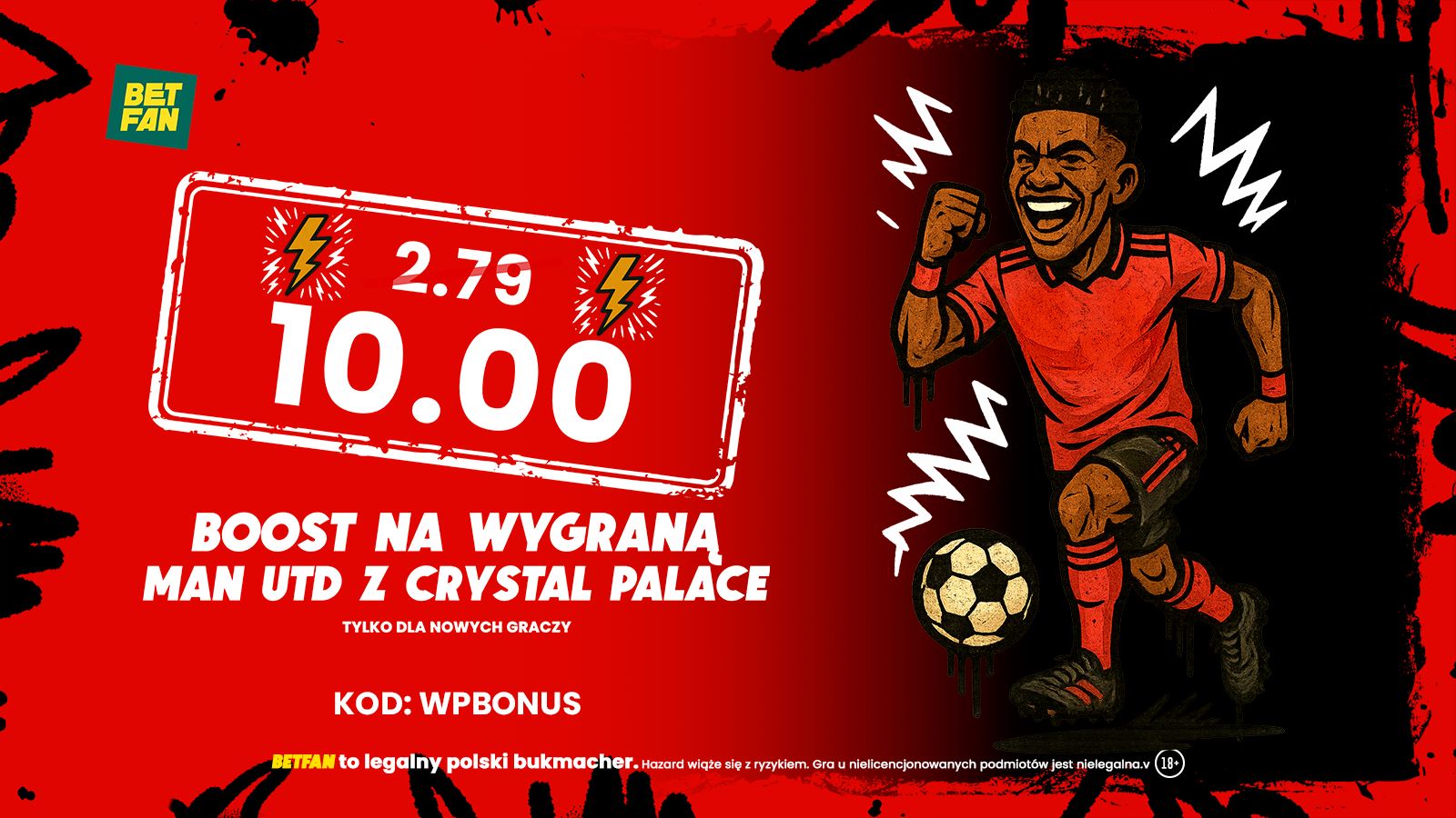 Kurs 10.00 na wygraną Manchesteru United z Crystal Palace