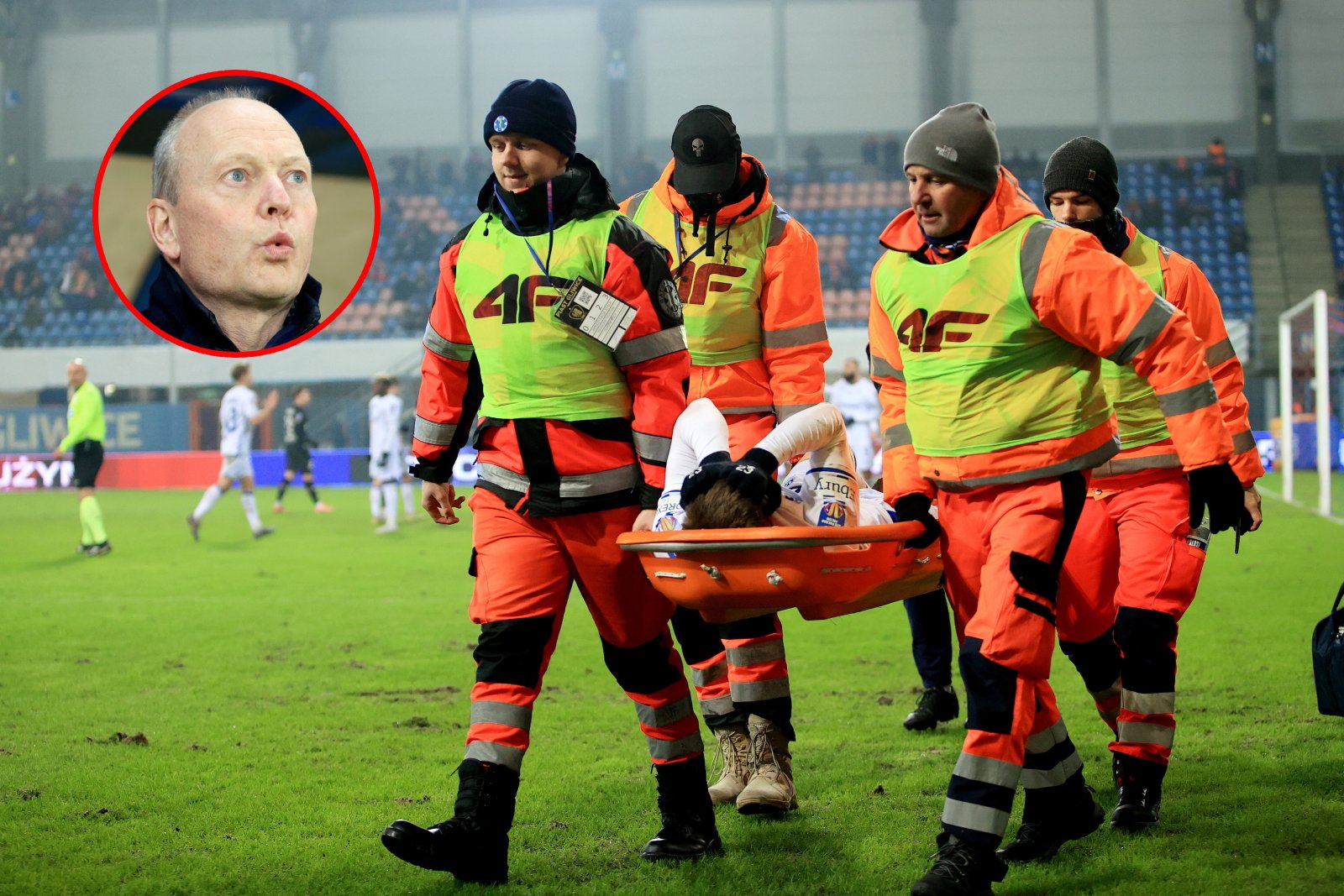 Piłkarz Lecha został zniesiony na noszach. "Wiemy, iż chodzi o kolano"