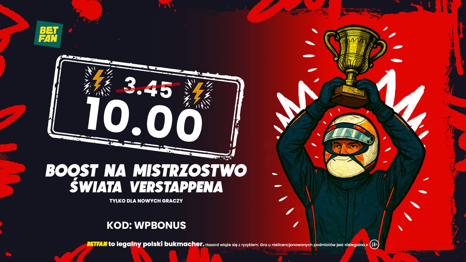 Max w trybie ataku! Kurs 10.00 na mistrzostwo świata Verstappena