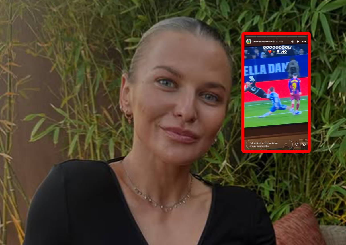 Tylko na to czekała. Lewandowska tak zareagowała na gola męża