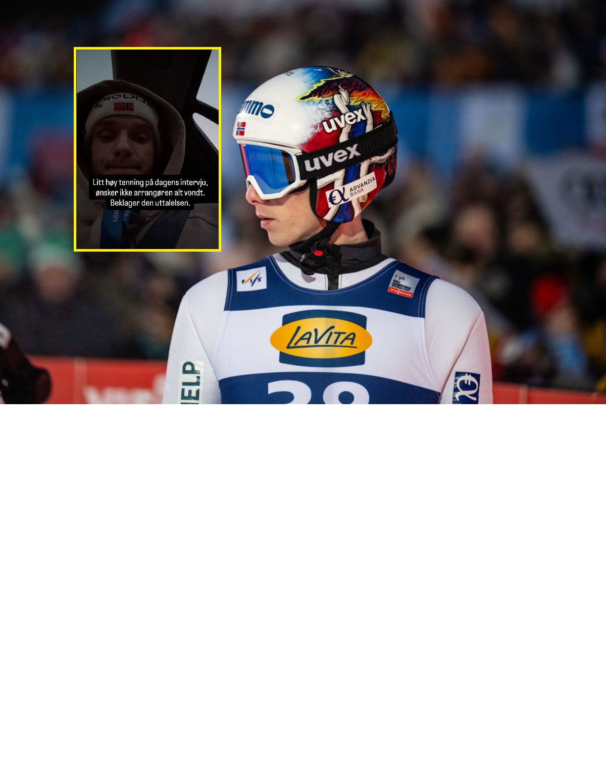 Granerud przeprasza po wybuchu. "Za wysoka temperatura"