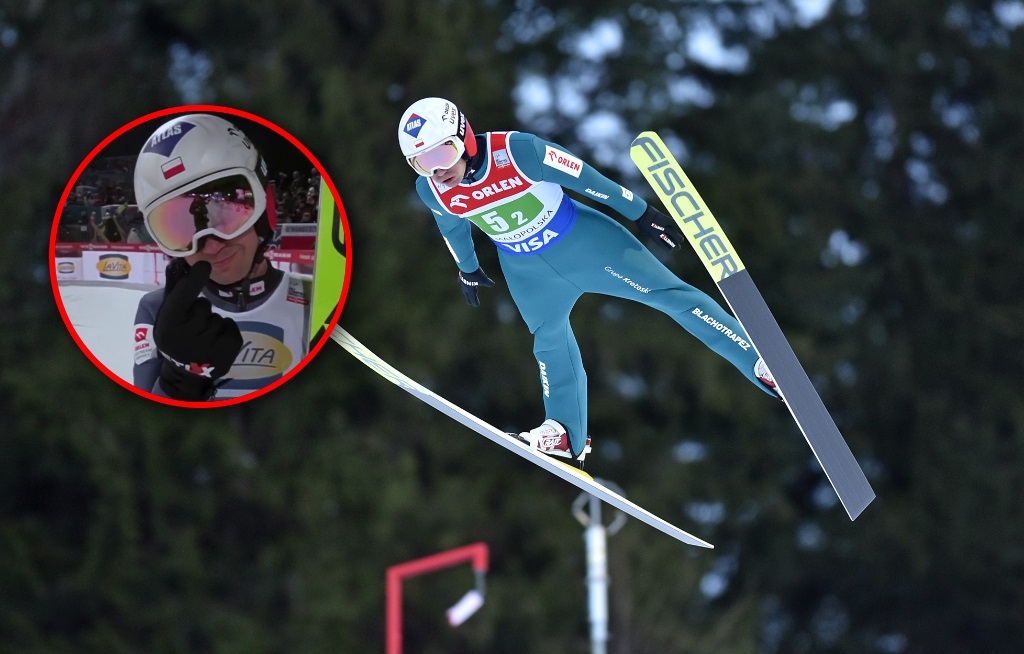 Ostatni skok Stocha w TCS. Tylko spójrz, jaki wykonał gest