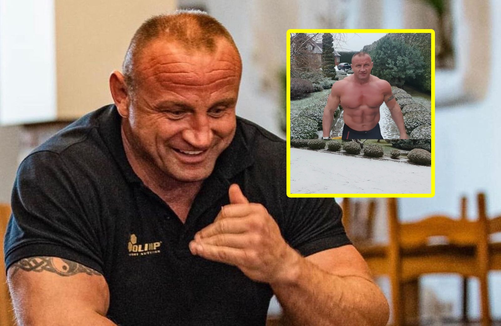 Na zewnątrz było -7 stopni. Na Pudzianie to nie zrobiło wrażenia