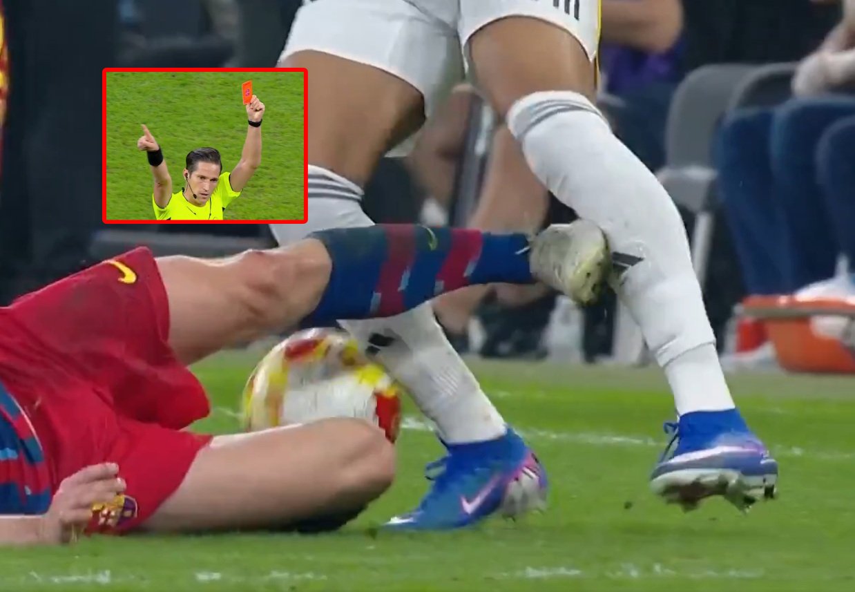 Gwiazdor Barcelony stracił rozum. Brutalne wejście w nogi Mbappe