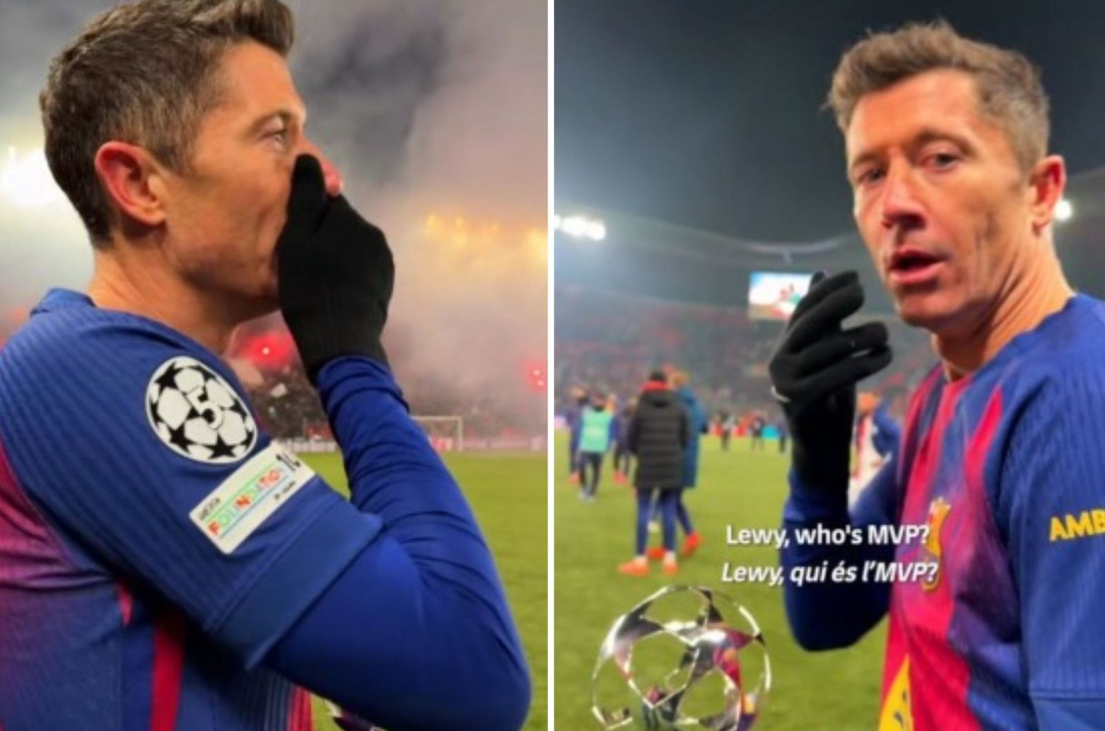 6 mln wyświetleń. Lewandowski ze statuetką MVP. Nagle zasłonił usta