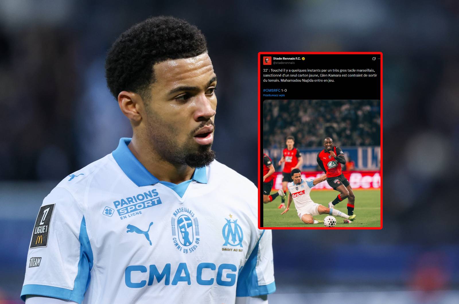 Brutalny faul we Francji. Boli od samego patrzenia i tylko żółta kartka