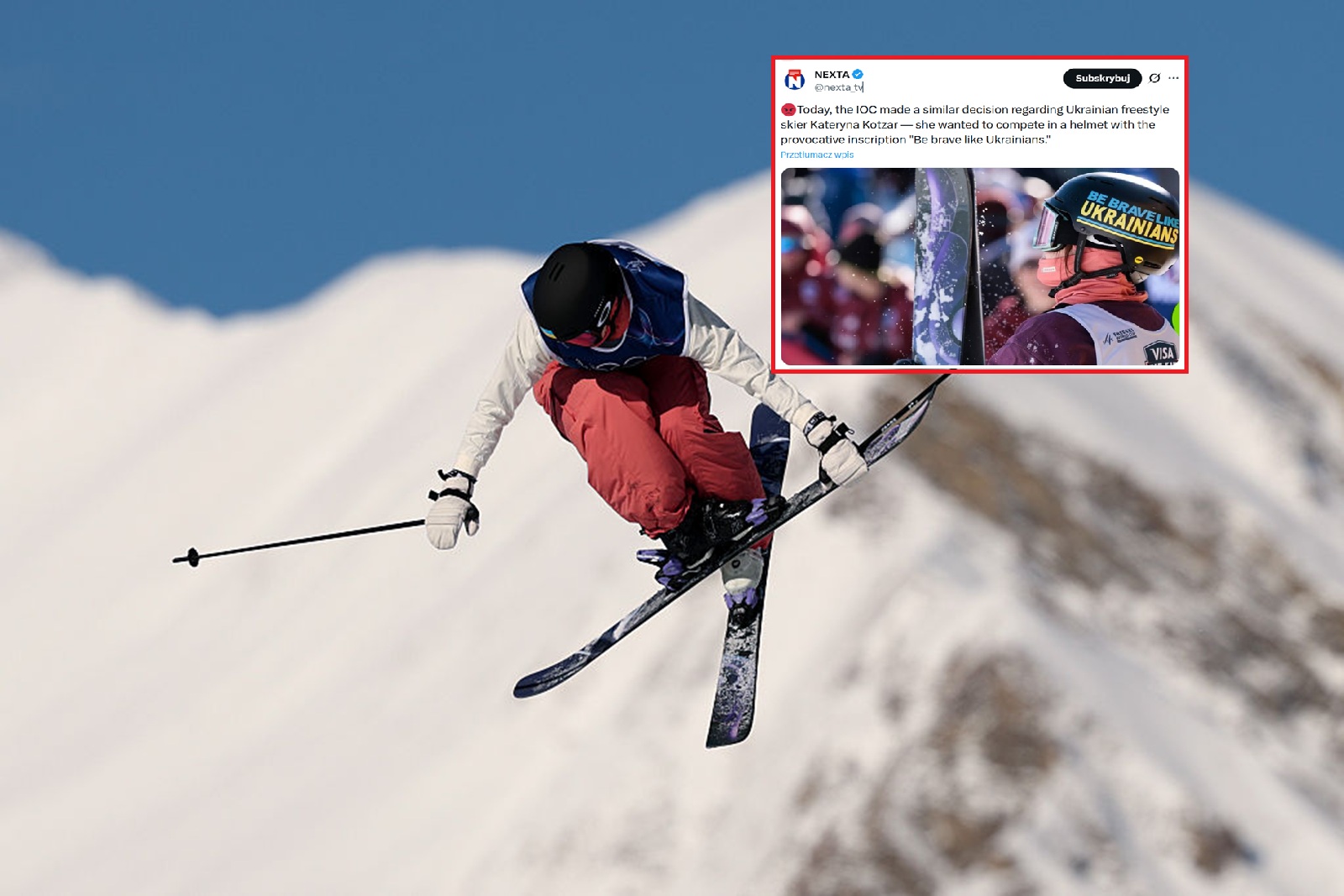 MKOl zakazał używania kolejnego kasku. Ponownie z Ukrainy