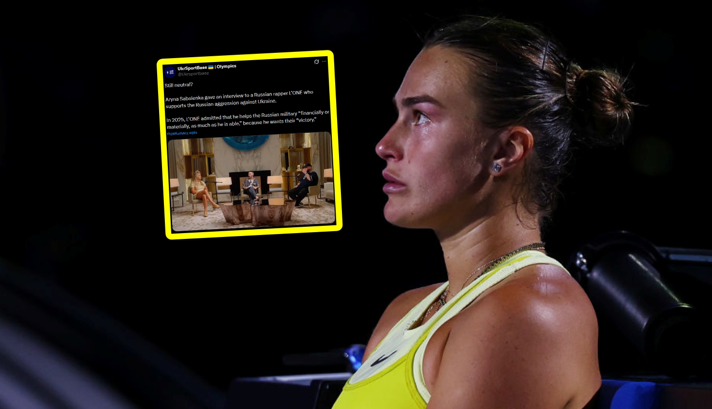 "Nadal neutralna?". Burza po wywiadzie Sabalenki