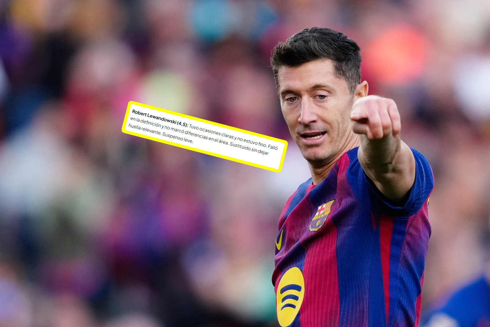 "Ocena niedostateczna". Hiszpanie bezlitośni dla Lewandowskiego