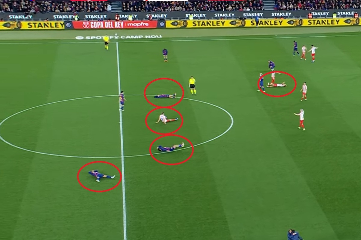 Sceny po meczu Barcelony. Padli jak muchy