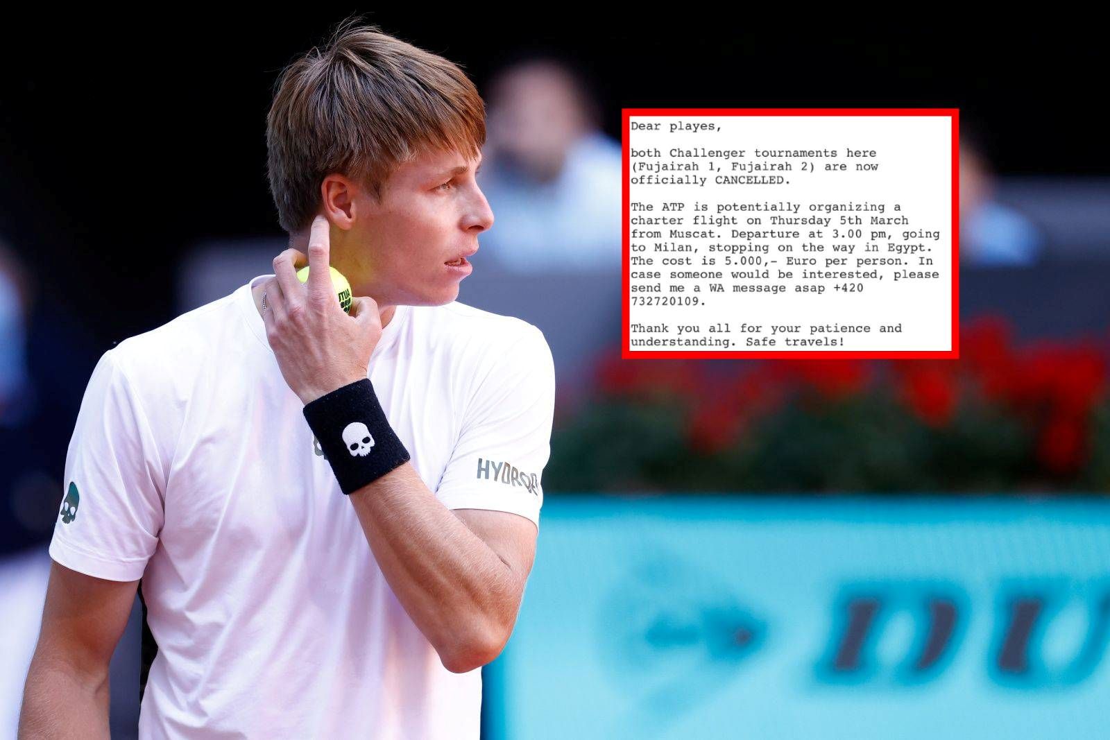 "Brak słów". Pokazał maila od ATP po turnieju na Bliskim Wschodzie