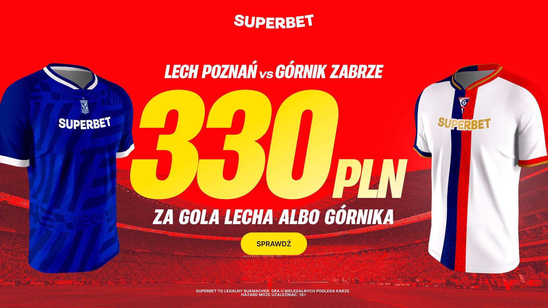 Kurs 165.00 na gola Lecha lub Górnika