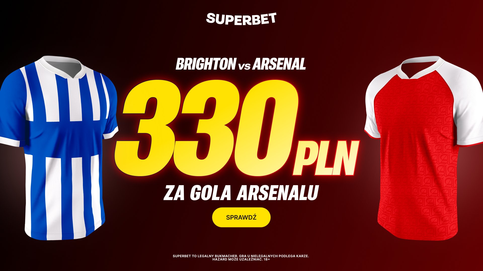 Kurs 165.00 na gola Arsenalu w meczu z Brighton