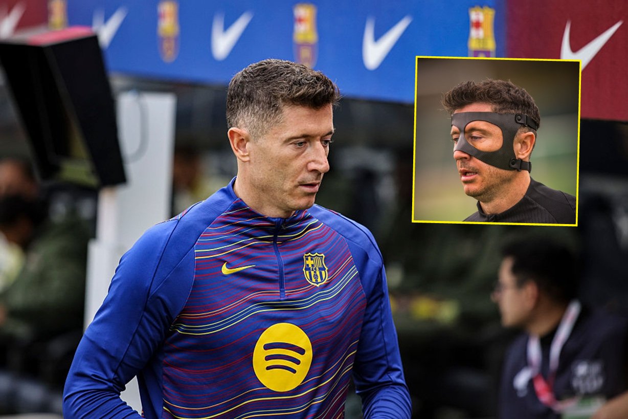 Tak Lewandowski chroni twarz. Barcelona pokazała zdjęcie