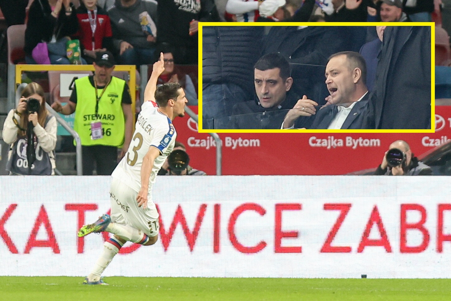 Spiker powiedział, iż Nawrocki jest na meczu. Tak zareagowali kibice