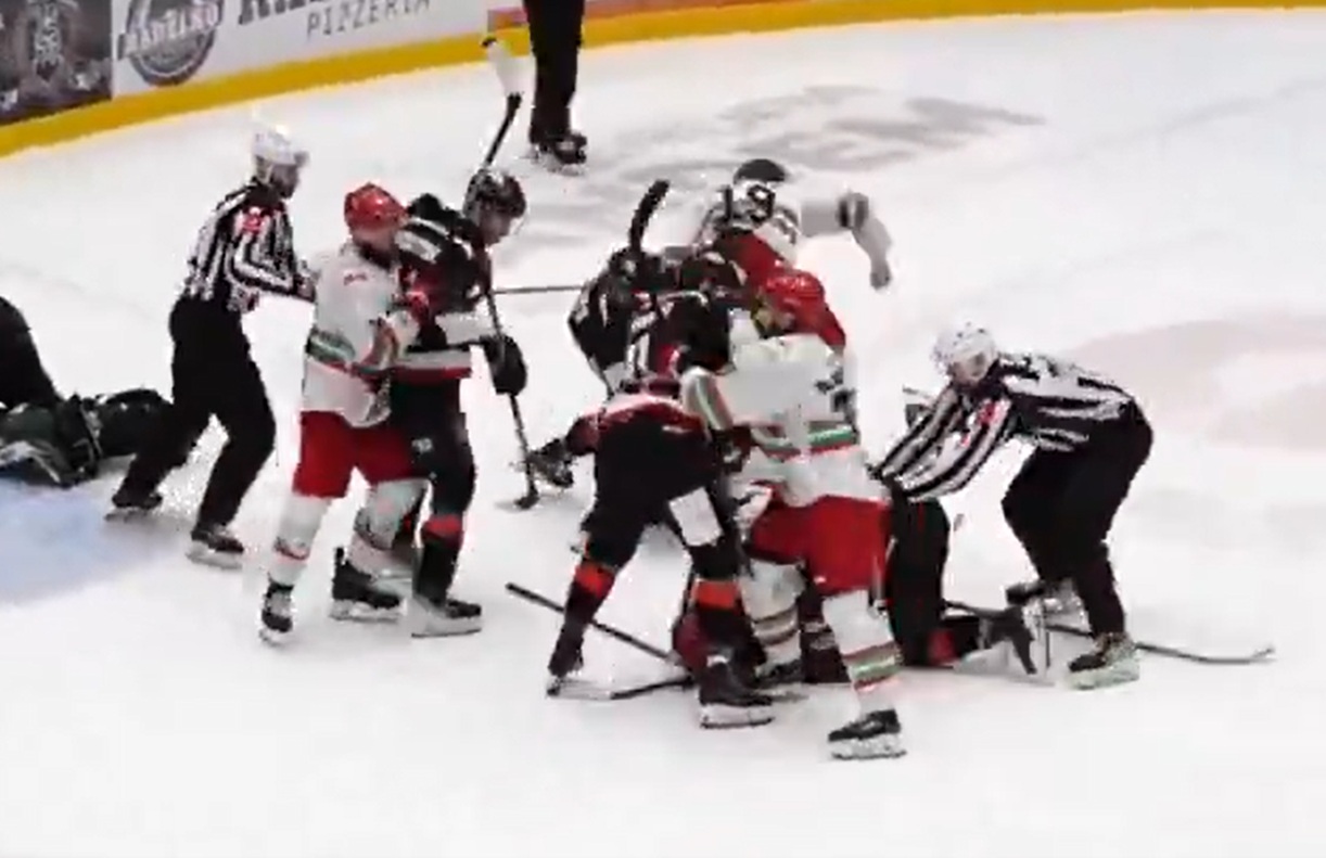 Kaski latały. W ruch poszły pięści. Jest nagranie bijatyki z polskiej ligi