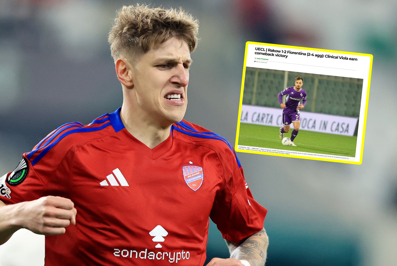 "Fatalne". Włosi dostrzegli to podczas meczu z Rakowem